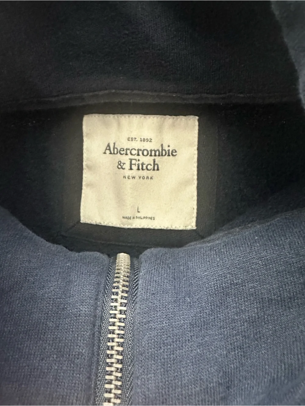 Abercrombie & Fitch Women’s Navy Half-Zip Pullover with Patch Size L